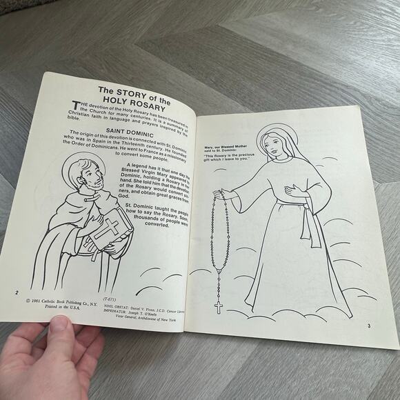 Vintage Coloring Book About the Rosary Catholic Book Publishing 1982 - Picture 4 of 9
